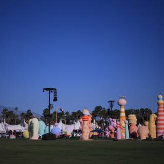 Colorful Sculptures in the Grass