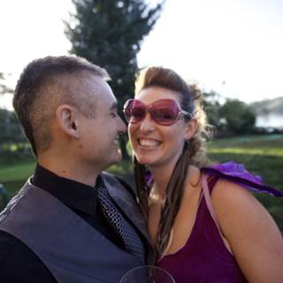 The Happy Couple in Purple Glasses