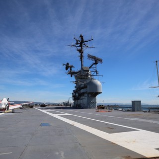 Aircraft Carrier Flight Deck with Radar Tower