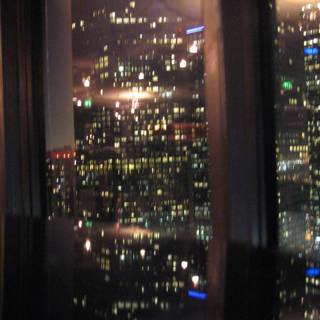City lights from the window