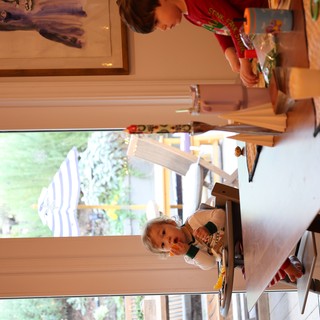 Toddler's Joyful Christmas Breakfast at Home