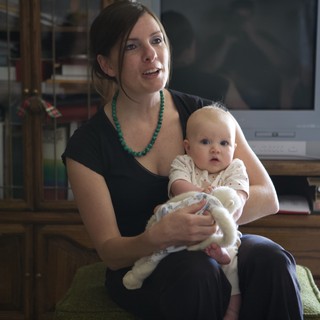 Mother and Baby Sharing a Quiet Moment Indoors