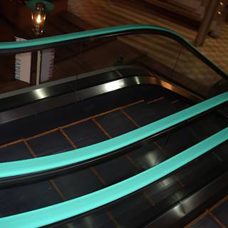Green Striped Escalator in Kyoto City Hall