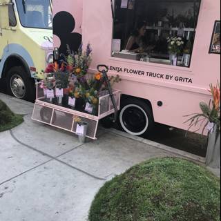 Pink Food Truck Blooms with Flowers