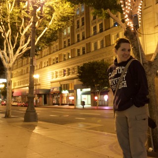 Night Stroll on a Glowing Urban Boulevard
