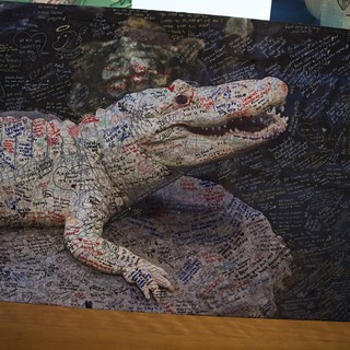 Memorial Alligator Art Installation Covered in Handwritten Messages