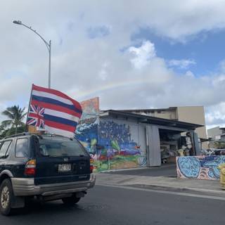 Vibrant Rainbow Over Honolulu