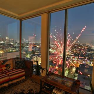 Fireworks Light Up Los Angeles Skyline
