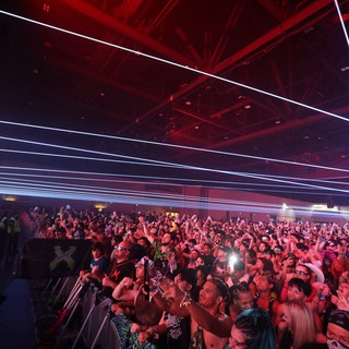 Laser Light Storm Over Massive EDM Festival Crowd