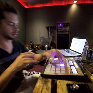 Laptop Session in the Recording Studio