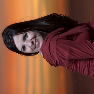 Woman in Red at Golden Hour Sunset