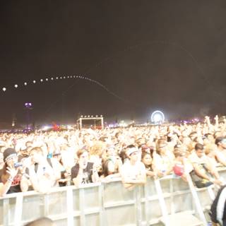 Nighttime concert crowd at Coachella