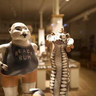 Whimsical Ceramic Figurines in Santa Fe Gallery