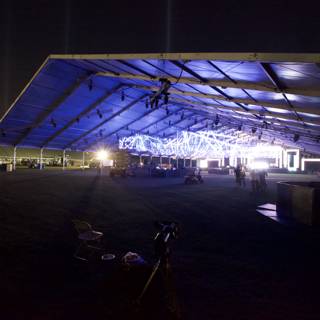 Blue-Lit Tent in Coachella
