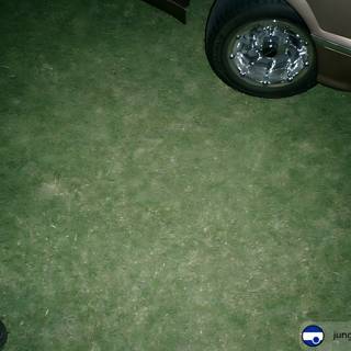 Parked Car on the Green Grass