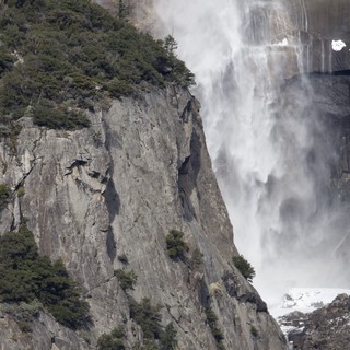 Powerful Waterfall Cascades Down Yosemite's Granite Cliffs