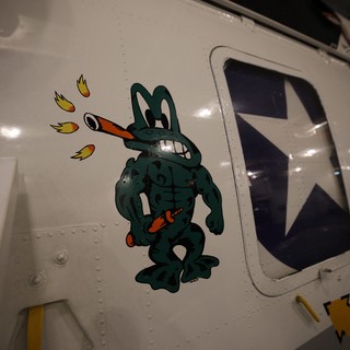 Cartoon Rabbit Nose Art on USS Hornet Aircraft