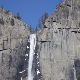 Upper Yosemite Fall Cascading Through Granite Canyon