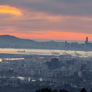 San Francisco Bay at Sunset from East Bay Hills