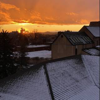 Winter Sunset on Santa Fe Rooftops