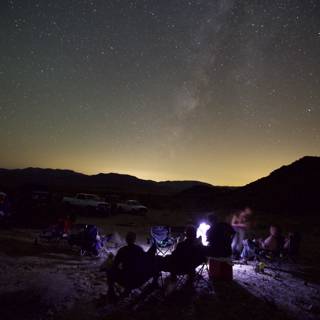 Campfire Conversations under the Starry Night Sky