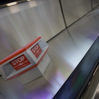 Emergency Stop Button on Modern Escalator