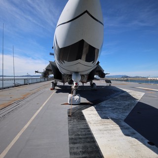 Fighter Jet on USS Hornet Aircraft Carrier Deck