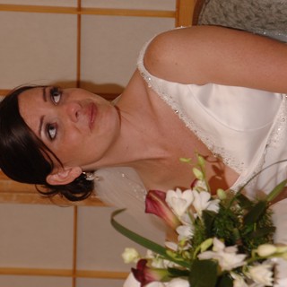 Bride with Bouquet at Indoor Wedding Ceremony