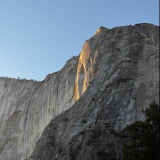 Illuminated Yosemite Cliff