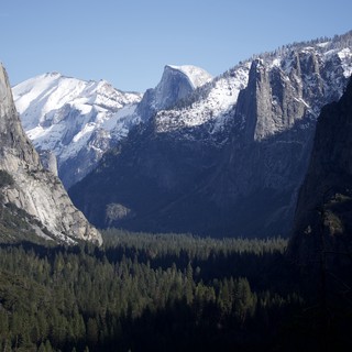Yosemite Valley Winter Vista with Snow-Capped Peaks
