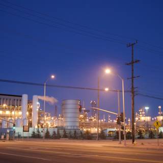 Nighttime Glow of Refinery