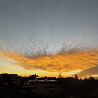 Santa Fe Sunset over Cloudy Skies
