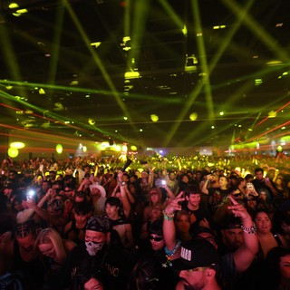 Laser Storm Over Massive EDM Festival Crowd