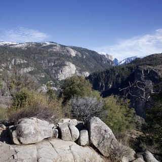 Winter Vista Across Yosemite Valley from Rocky Outcrop