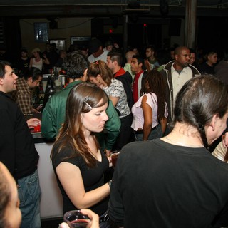 Crowded Nightclub Bar Scene Late Night 2005