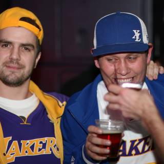 Lakers Fans Enjoying Beer