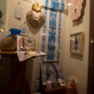 Eclectic Gallery Corner with Vibrant Artistic Display