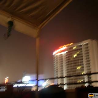 Blurred Night View of Urban Building