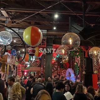 Nighttime Festivities at a Packed San Francisco Restaurant