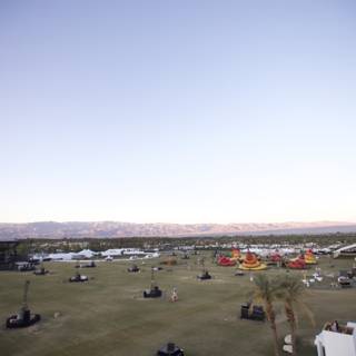 Aerial View of the Desert and Airfield
