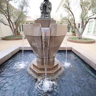 Yoda Fountain Statue at Skywalker Ranch Courtyard