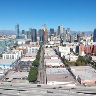 Skyline of Downtown LA seen from above