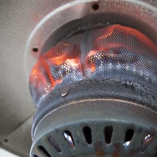 Glowing Charcoal in Portable Camping Stove