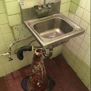 A Unique Combination: Fire Hydrant and Bathroom Sink