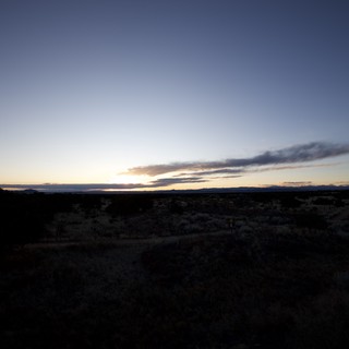 Desert Twilight Over New Mexico Landscape