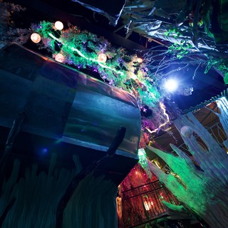 Aerial View of Meow Wolf's Illuminated Immersive Art Installation