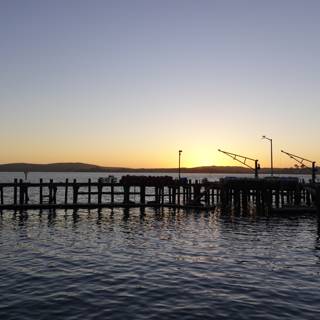 Sunset Over the Waterfront Pier