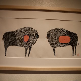 Indigenous Bison Art with Intricate Tribal Patterns