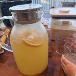 Refreshing Lemonade Pitcher on Rustic Table