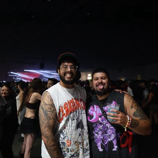 Two Friends Celebrating at Wobbleland Music Festival
